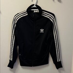 adidas Black Jacket with White Stripes